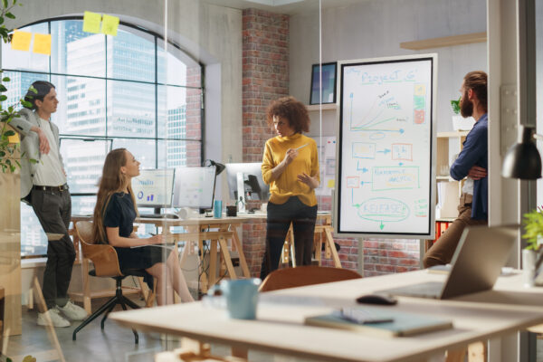 Business team collaborating on a cash flow forecast—using data-driven planning to anticipate financial needs and avoid surprises